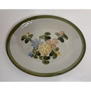 Vintage Louisville Stoneware Flower Oval Platter 12‎ X 10 Cottagecore Shabbychic